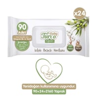 Baby Turco Doğadan Yenidoğan Islak Bebek Havlusu 24X90 Yaprak (Çok Renkli)