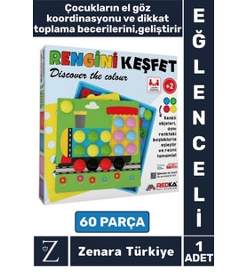 Eğitici El Göz Koordinasyon Parça Bütün İlişkisi Kavrama Çocuk Eğlenceli Oyun RENGİNİ KEŞFET
