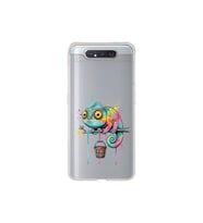 Samsung Galaxy A80 ile Uyumlu Splash Bukalemun Tasarımlı Şeffaf Silikon Kılıf