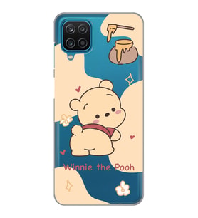 Samsung Galaxy A22 Uyumlu Winnie The Pooh Tasarımlı Şeffaf Telefon Kılıfı