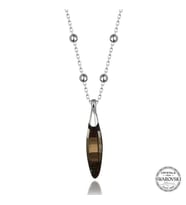 Swarovski Crystal Taşlı Top Zincir Çubuk Gümüş Kadın Kolye