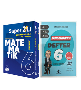 Örnek Akademi 6. Sınıf Süper İkili Matematik ve Eker Test Din Kültürü Dinlendiren Konu Anlatımlı Defter Seti 2 Kitap