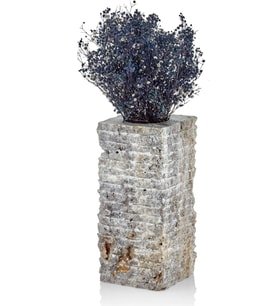 EVZA MERMER FLUE KAHVERENGİ TRAVERTEN DİKDÖRTGEN VAZO 12*12*25 CM