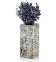 EVZA MERMER FLUE KAHVERENGİ TRAVERTEN DİKDÖRTGEN VAZO 12*12*25 CM