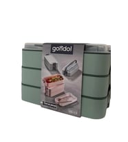 Gondol Layer Lunch Box Kilitli Kat Kat Beslenme Kutusu Çatal Kaşıklı