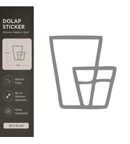 Su Bardağı Mat Gri Dekoratif Folyo Sticker 14x14 cm