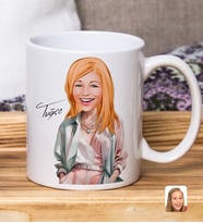 Bk Gift Kişiye Özel Karikatürlü Kadın Tasarımlı Beyaz Kupa Bardak-122, Arkadaşa Hediye , Karikatürlü Kupa Bardak