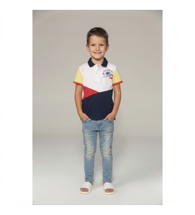 Erkek Çocuk Polo Yaka Düğmeli Kısa Kollu Tişört - 5-6 YAŞ / BEYAZ