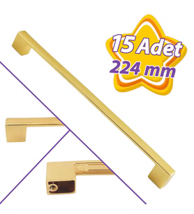 15 Adet Marmara Kulp 224 mm Altın Mutfak Kulpu Çekmece Dolap Kapak Kulbu Metal  Mobilya Dolabı Kulpları