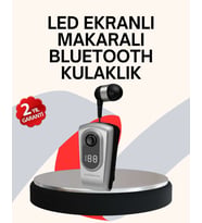 Profesyonel Bluetooth Kulaklık – Klipsli, Titreşimli, Dijital Göstergeli