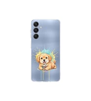 Samsung Galaxy A24 ile Uyumlu Splash Köpek Tasarımlı Şeffaf Silikon Kılıf