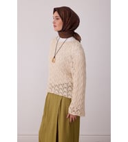 Etnik Desen %100 Twill İpek Eşarp BE04