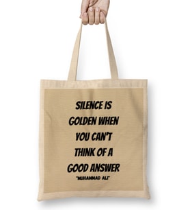 Muhammad Ali Quote Bez Çanta Uzun Saplı