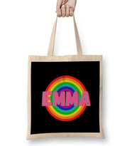 Emma -Name personalized Custom - vintage Retro Rainbow Style Design Gift Baby-Gift For Her Bez Çanta Uzun Saplı