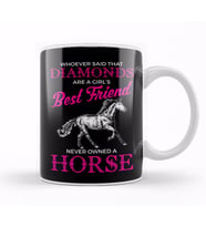 Funny Horses Are a Girl s Best Friend Not Diamonds Kupa Bardak Porselen