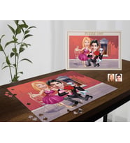 BK Gift Kişiye Özel Sevgililer Karikatürlü 1000 Parça Profesyonel Puzzle-7