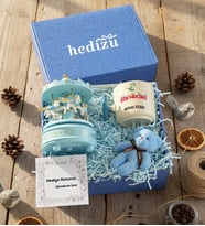 Kişiye Özel Diş Hekimi Hediye Kutusu - Kişiye Özel T Kupa, Atlı Karınca Müzik Kutusu, Peluş Anahtarlık Tıp Bayramı Hediyesi (Mavi)
