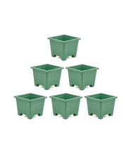 Omnipazar SY-5846 Dekoratif Plastik Kare Ayaklı Saksı 7 lt Yeşil 6 Adet