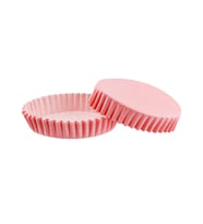 Cupcake Kalıbı Pet Kapsül Oval Model Düz Renk (100 Adet) F11  Pembe