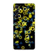 PrintiFy Samsung A55 Uyumlu Kamera Korumalı Semboller Tasarımlı Şeffaf Silikon Kılıf