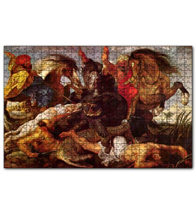 Cakapuzzle Suaygırı ve Timsah Avı Peter Paul Rubbens  Puzzle Yapboz MDF (Ahşap) (120 Parça)
