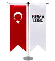 FİRMAYA ÖZEL BASKILI MASA BAYRAĞI 2 Lİ L TİPİ