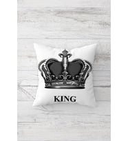 King Çift Tarafı Baskılı Gizli Fermuarlı Yastık Kılıfı Kırlent Koltuk Yastık Kılıfı (Beyaz-Gri)