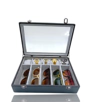 Diji 5 Gözlük 5 Saat Kutusu Saat Ve Gözlük Çantası Siyah İçi gri GRİ Yastıklı