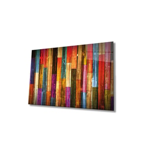 Miyrem Glasses Collection -A1^#  Renkli Ahşaplar Cam Tablo, Cam Tablo (Çok Renkli)