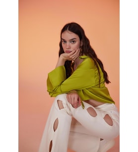 Markano Cutout Jean Pantolon Beyaz