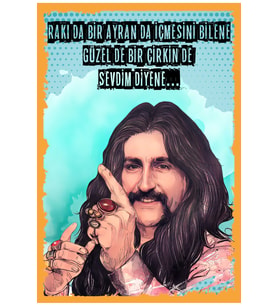 Barış Manço Yazılı Ahşap Tablo/poster
