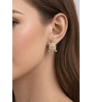 Gold zirkon taşlı kaplumbağa küpe