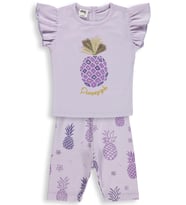 Civil Baby Ananas Baskılı 6-18 Ay Takım - Pudra