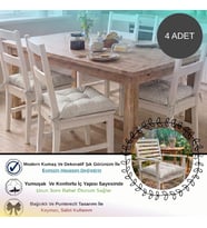 4 Adet - 40x40 Cm Lüks Süet Dokulu Gri Sandalye Minderi - %100 Silikon Elyaf Dolgulu Yıkanabilir Minder