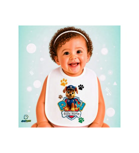 Kişiye Özel Paw Patrol Keten Bebek Mama Önlüğü – Yumuşak, Emici, Yıkanabilir, Özel Tasarım P099