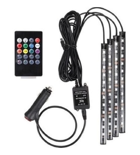 Ayak Altı Led Kumandalı Araç İçi Aydınlatma  4 Lü Sese Duyarlı Renk