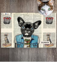 Monnhein Pet Mat – Kişiselleştirilebilir Kaymaz Mama Altlığı, 50x35 cm