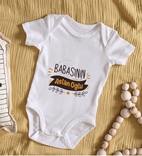 BK Kids Babasının Aslan Oğlu Tasarımlı Bebek Body Zıbın - Model 1