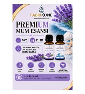 Premium Mum Esansı 5 cc 2'li Set - Lavanta, Okyanus - Soya Wax, Parafin, Jel Wax ve Bal Mumu Uyumlu BKFAB2LVOK5