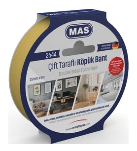 MAS 2644 ÇİFT TARAFLI KÖPÜK BANT 25mmx5m