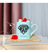 Super Dad ( En Süper Baba ) Tasarımlı Kişiye Özel Yeşil Türk Kahvesi Fincanı