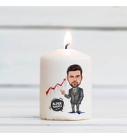 Kişiye Özel Borsacı Erkek Karikatürlü Mum