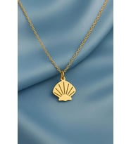 Kişiye Özel 925 Ayar Gümüş İstiridye Deniz Kabuğu Kolye (Gold)