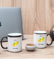 Kişiye Özel Sevimli Limonlar İkili Sihirli Kupa Bardak
