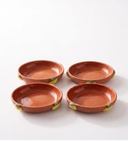 El Yapımı Kırmızı Çamur Kase - 9 cm Sırlı İç Yüzey Terracotta Sosluk & Çerezlik