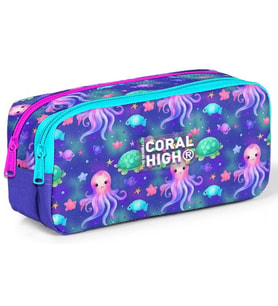 Coral High Kız Çocuk Mavi Deniz Anası Baskılı İki Gözlü İlkokul Kalemliği