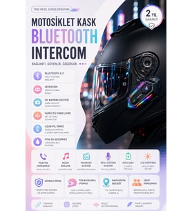Kablosuz Bluetooth Motosiklet Kask İntercom IPX6 Suya Dayanıklı Model