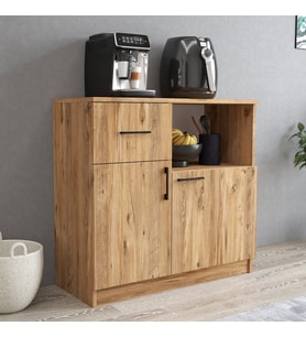 Tanmob MTD0302 İnci 90 cm Kapaklı Çekmeceli Alt Mutfak Dolabı Çam (Sarı)