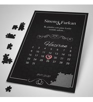 Yıldönümü Tarihli Sevgiliye Hediye 240 Parça Kişiye Özel Puzzle