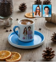 Kişiye Özel Karikatürlü Mühemmel Kardeşler Türk Kahvesi Fincanı Doğum Günü Hediyesi